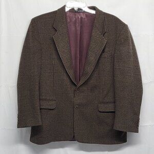 Gianfranco Ruffini Tweed Blazer Sport Coat Mens 46" Chest Cashmere Plaid Italy